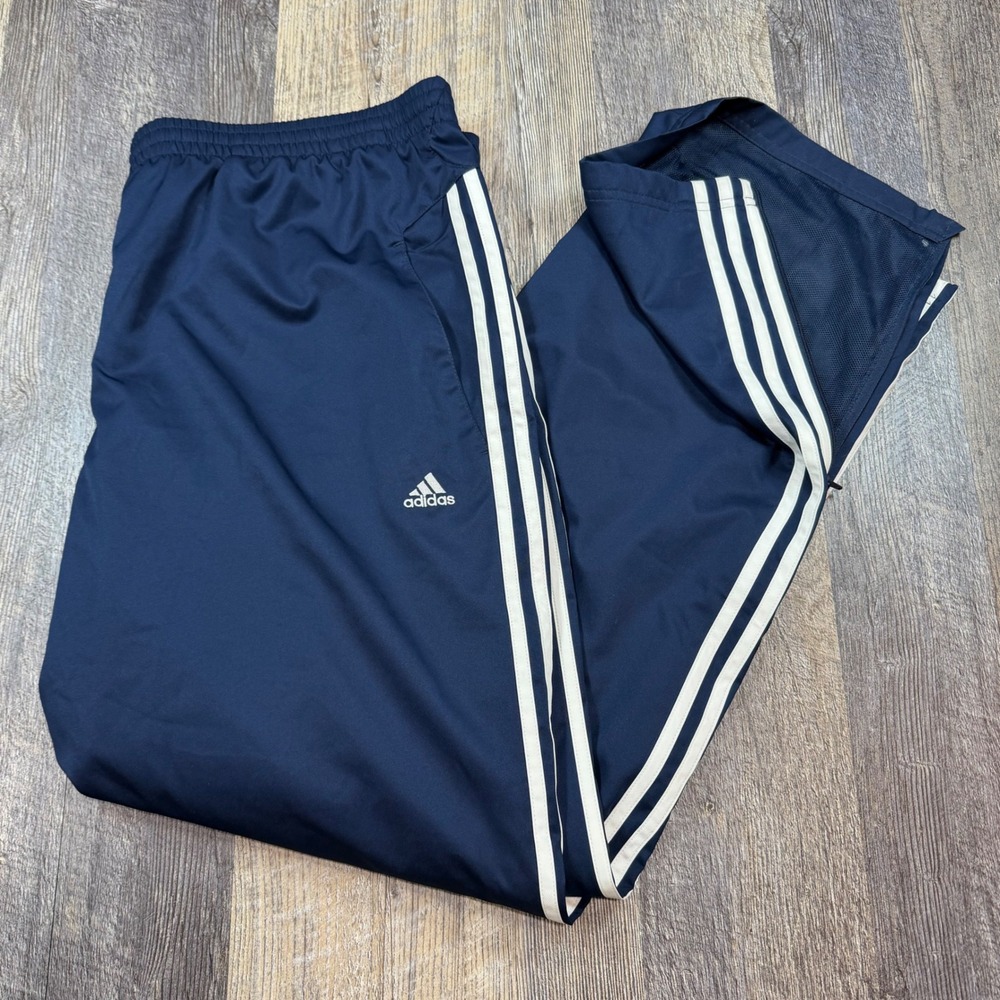 Adidas‎ Mens ClimaProof ClimaLite Track Pants Navy Blue Mesh Lined Ankle Zip 2XL